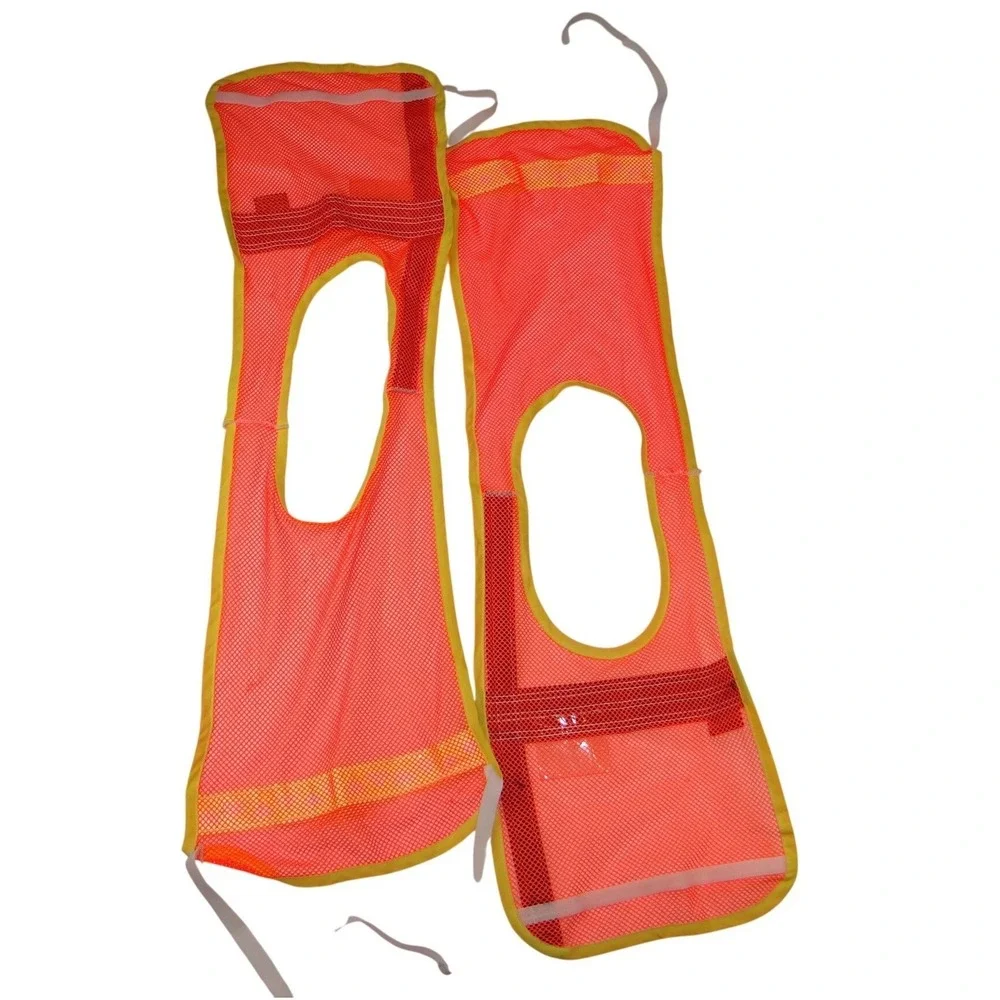 Kids Safety Vest High Visibility Orange Mesh Reflective‎ Tie Closure Set of 2